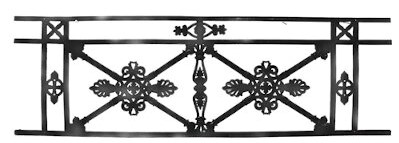 barandilla, rejilla de balcón, balcone de cruces, de fundición moldeada y de hierro forjado_Pajarito_PA