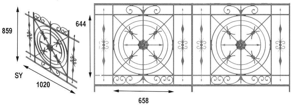 Barandilla, barandilla elaborada en fundición