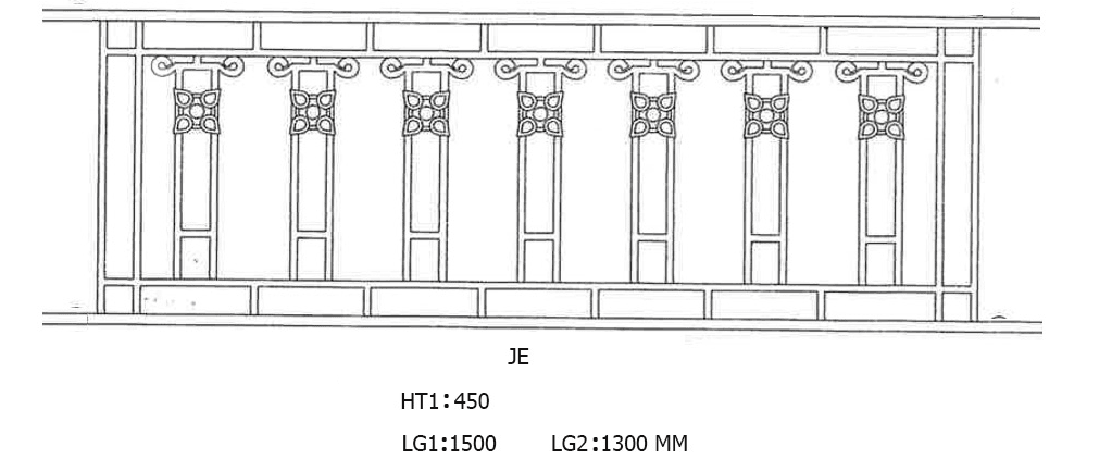 Reja de balcón, barandilla de fundición — ref JE