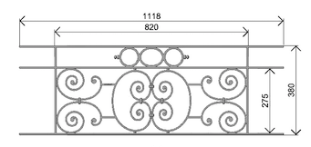 barandillas, rejillas de balcón, balcones de cruces, de fundición_Pajarito-JX