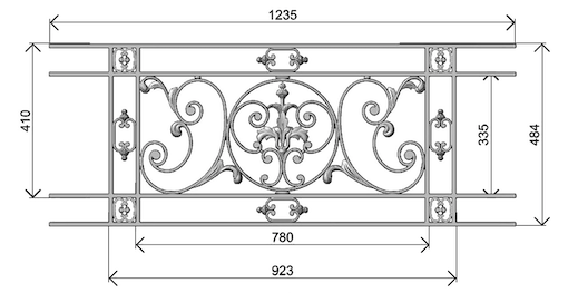 barandillas, rejillas de balcón, balcones de cruces, de fundición_Pajarito-JX