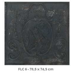 Plaque décorée de cheminée sphinx et palmettes