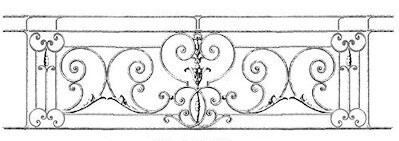 barandilla, rejilla de balcón, balcone de cruces, de fundición moldeada y de hierro forjado_Pajarito_OO-BIS