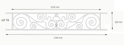  barandilla, rejilla de balcón, balcone de cruces, de fundición moldeada y de hierro forjado_Pajarito-TA