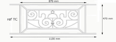  barandilla, rejilla de balcón, balcone de cruces, de fundición moldeada y de hierro forjado_Pajarito-TC