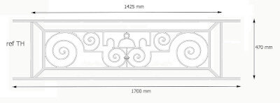  barandilla, rejilla de balcón, balcone de cruces, de fundición moldeada y de hierro forjado_Pajarito-TH